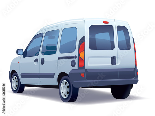 Minivan on a white background