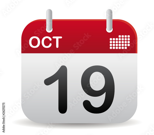 october calendar stand up in red