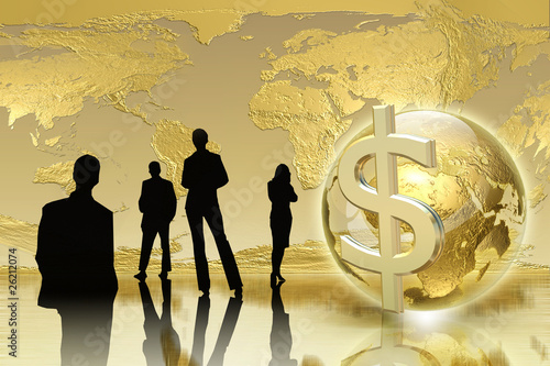 Business team concept - Golden Background