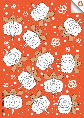 Sheep vector background hand draw cartoon