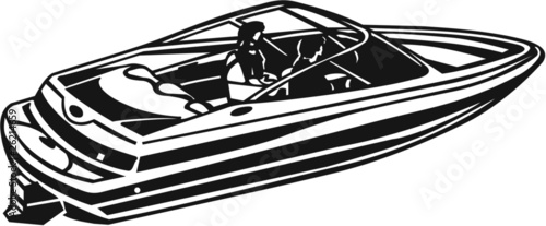 Power Boat Vinyl Ready Vector Illustration