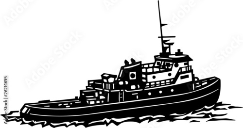 Tug Boat Vinyl Ready Vector Illustration