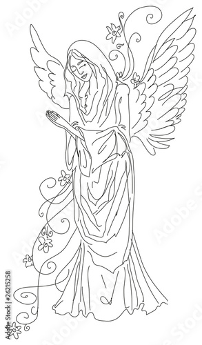 praying angel sketch