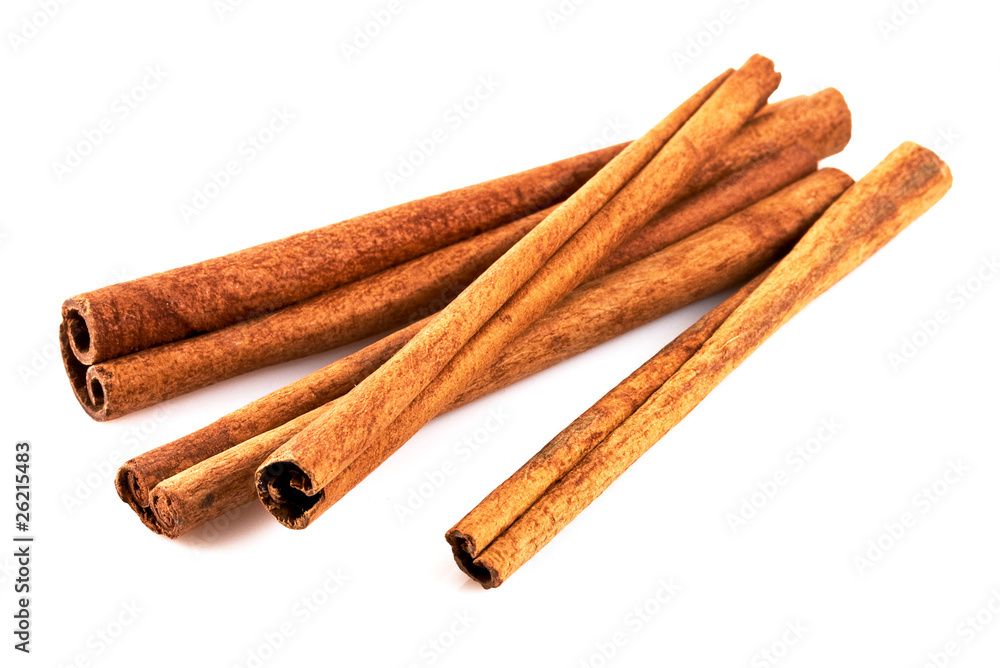 cinnamon on white background cinnamon on white background