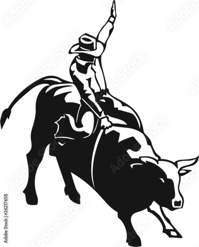 Bull Riding Vinyl Ready Vector Illustration