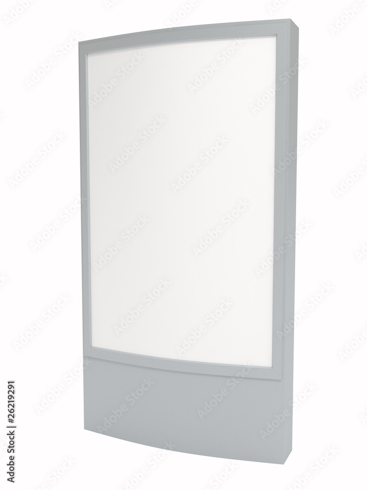 Blank white board for advertisement, isolated on white Blank white board for advertisement, isolated on white