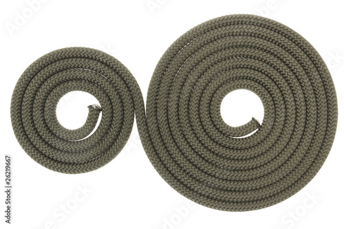 two paralel spirals from rope. photo