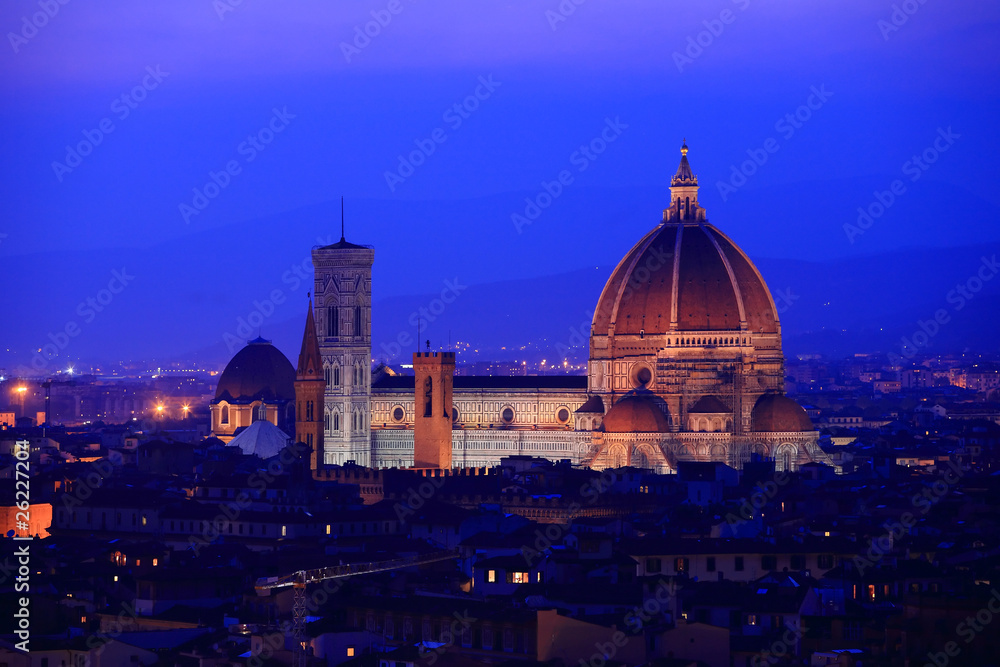 Florence skyline at twilight, Italy.