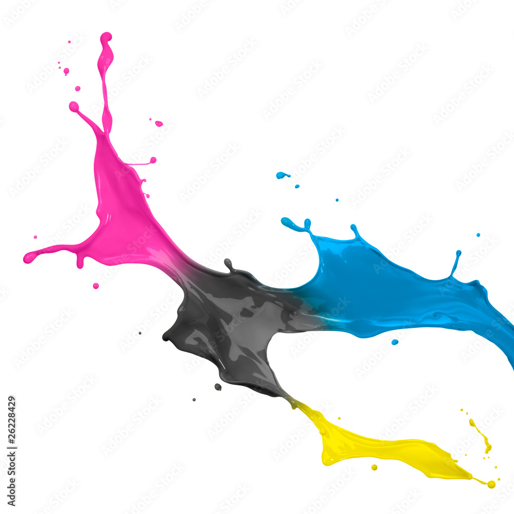 Naklejka premium CMYK Paint Splash