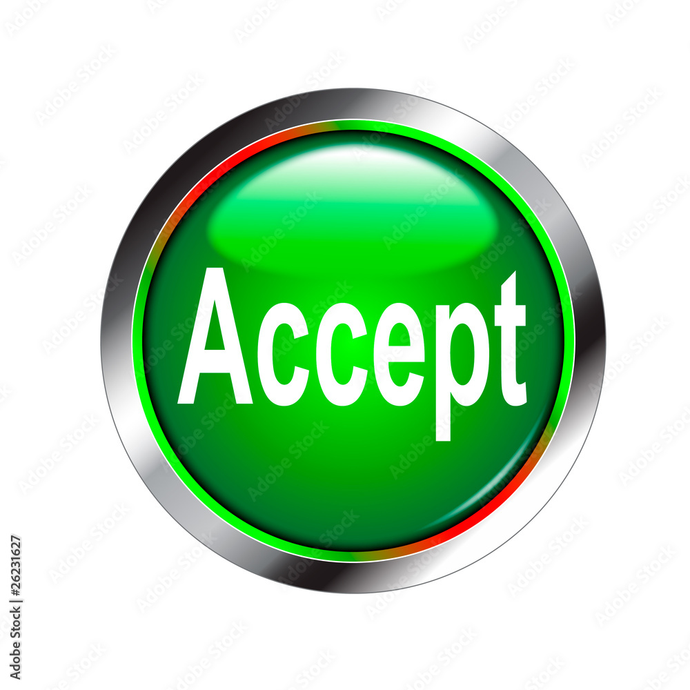 Accept shiny green button Accept shiny green button