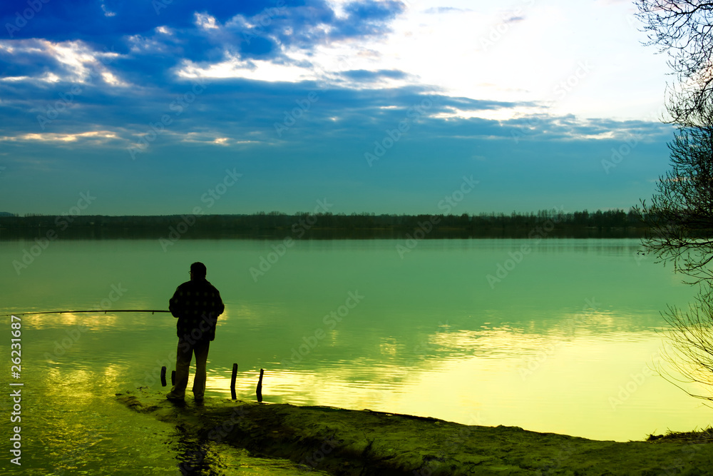 Fishing in a lake