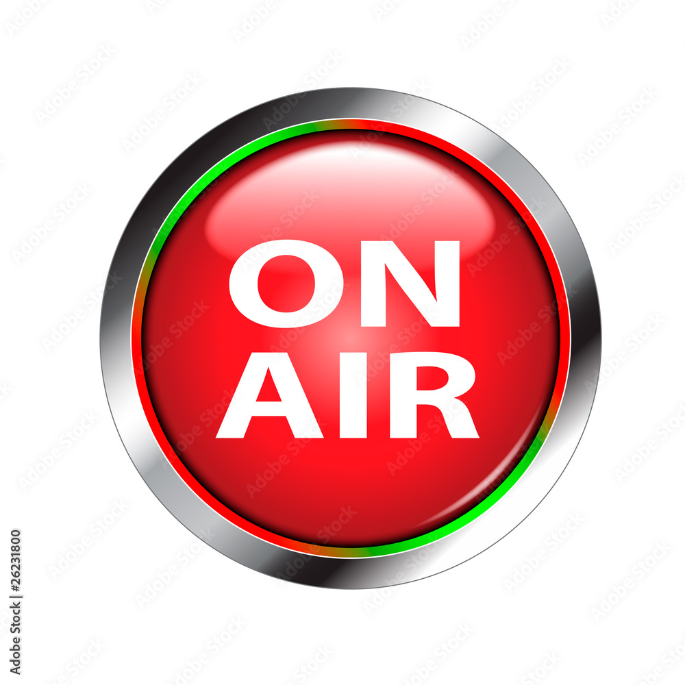red shiny on air button red shiny on air button