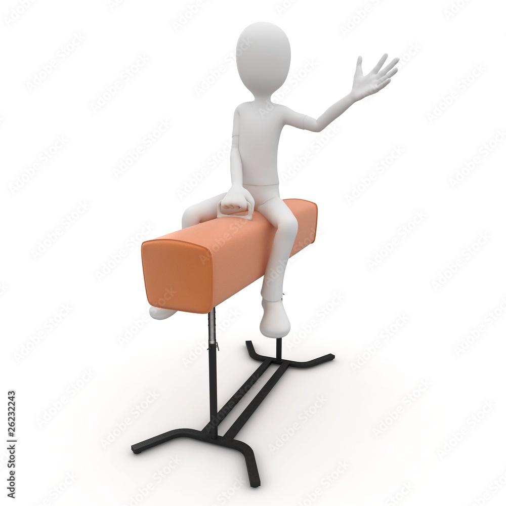 Fototapeta premium 3d man with pommel horse