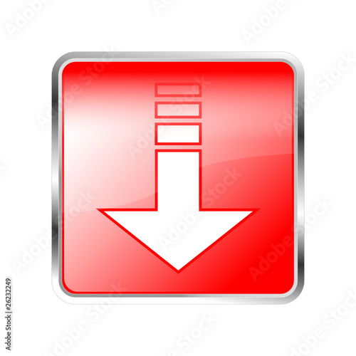 Button Pfeil unten rot