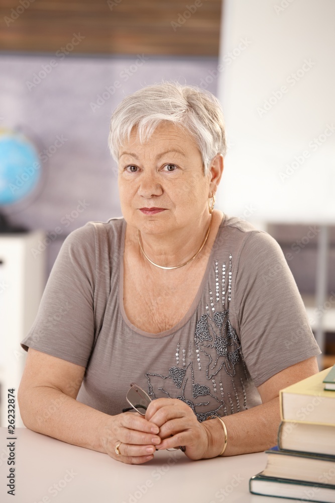 Portrait of senior teacher in school Portrait of senior teacher in school