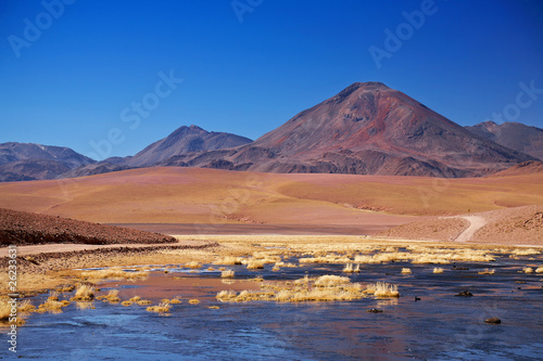 volcano Cerro Colorado near Rio Putana in Atacama region, Chile photo