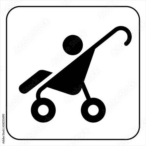 baby stroller symbol , vector