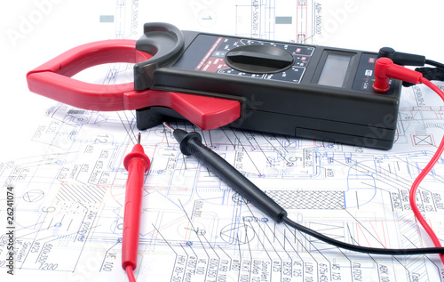 Tableau sur toile Voltage tester on  diagram