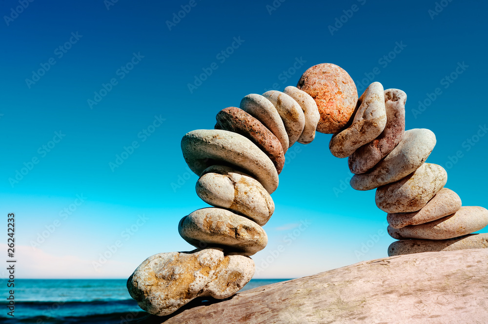 Curve of pebbles