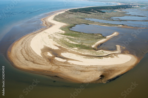 Vue aérienne de la Pointe d'Arçais, La faute-sur-Mer, Vendée