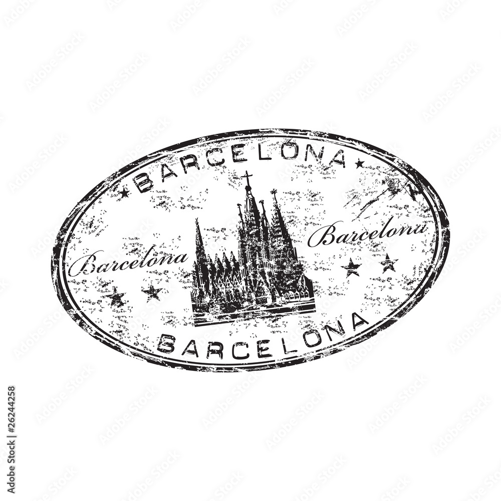 Obraz premium Barcelona pieczątka wektor grunge