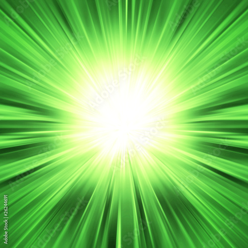 Green light burst - abstract background