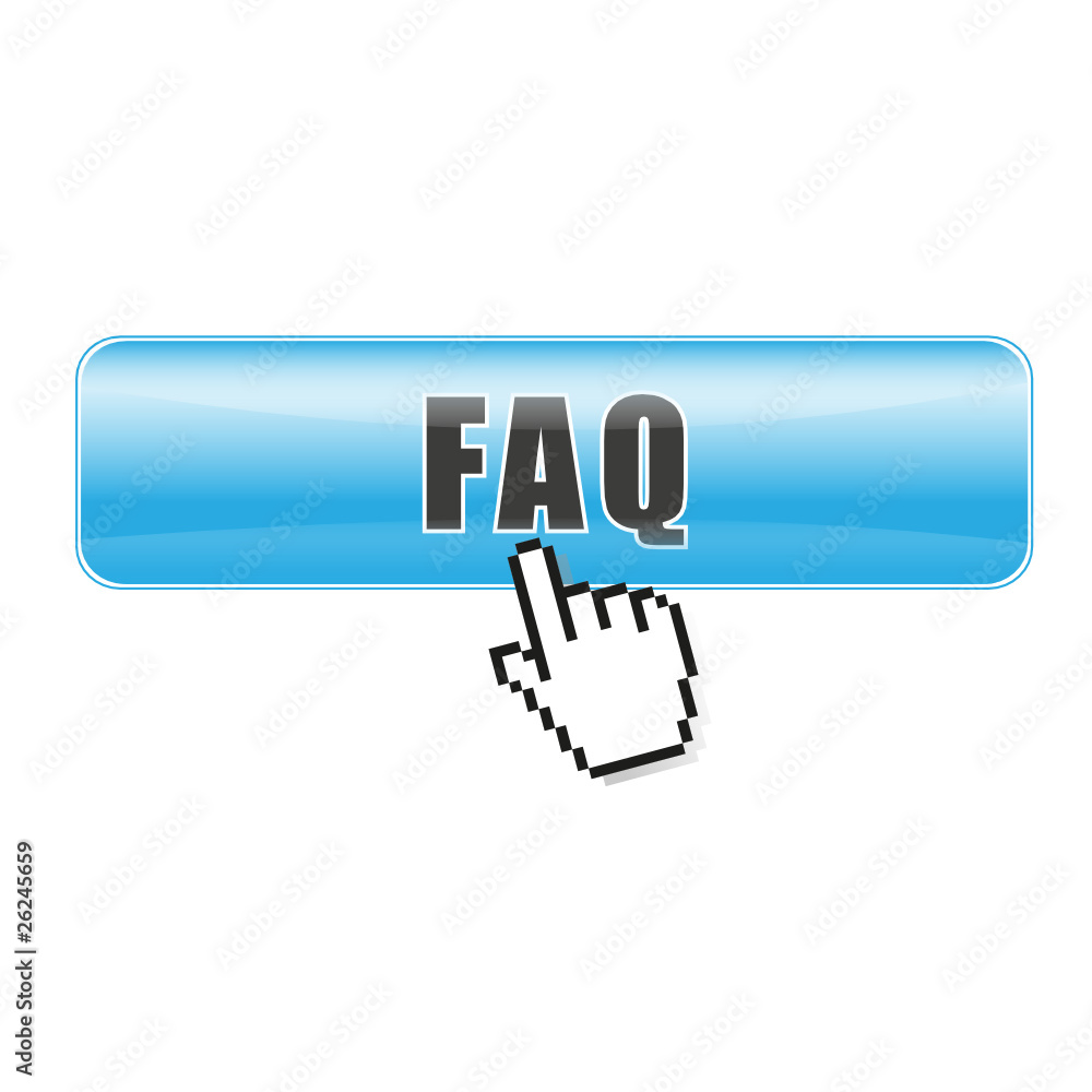 Button FAQ blau