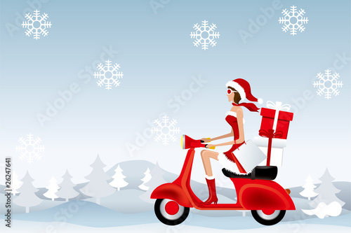 Santa Scooter Girl
