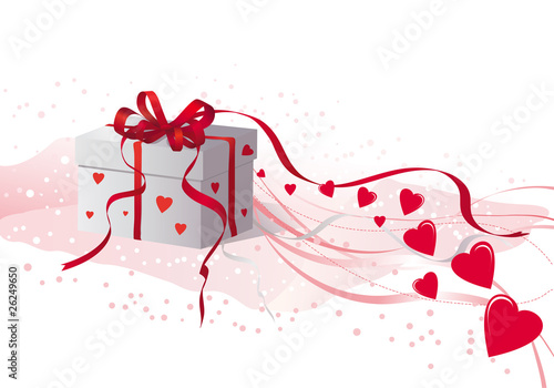 gift with red ribbon