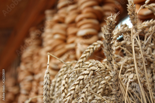Колоски пшеницы и бублики