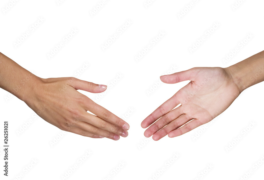 Handshake, isolated on white
