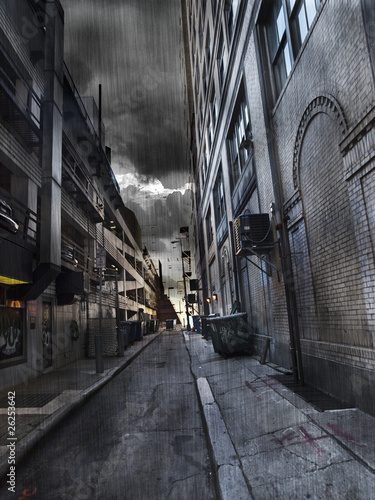 Dark street corridor in Philadelphia