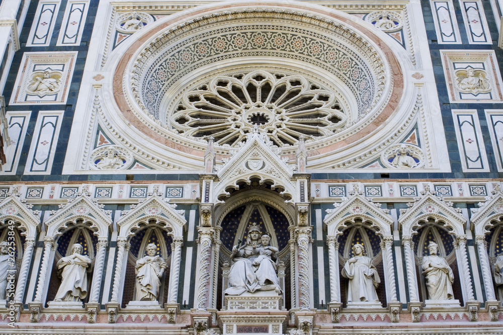 Duomo Santa Maria del Fiore in Florence close up.