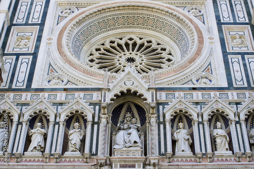 Duomo Santa Maria del Fiore in Florence close up.