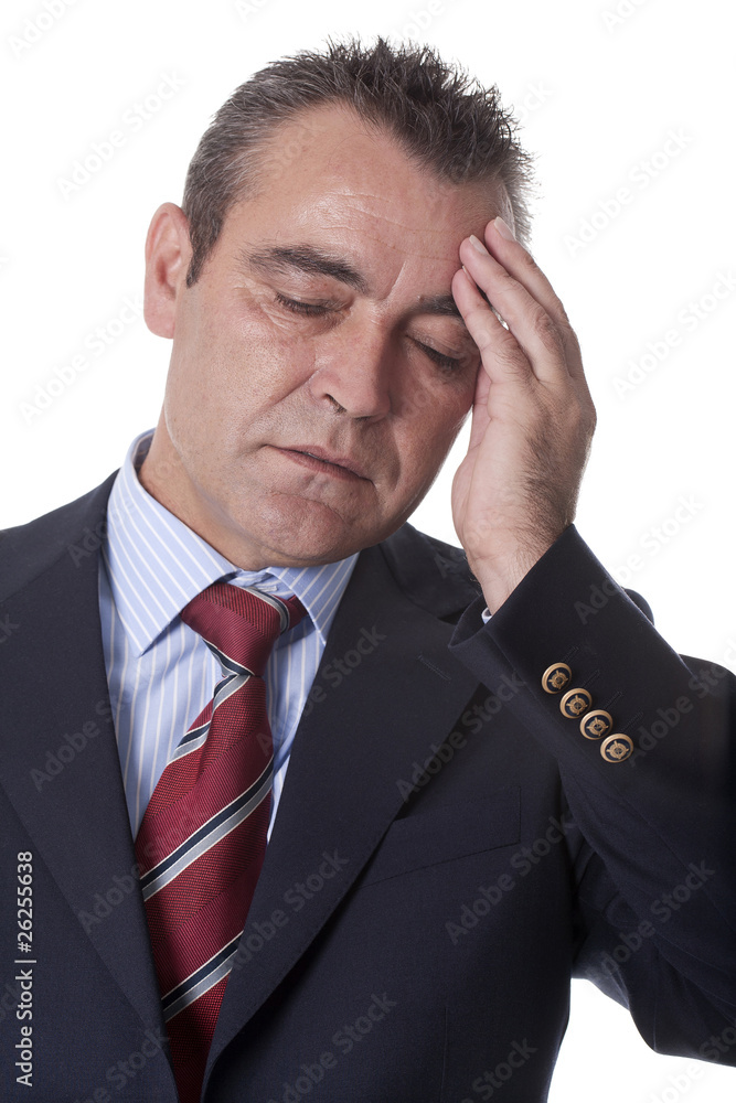 man with a headache man with a headache