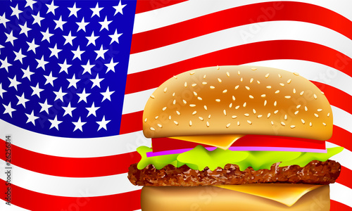 vector all American hamburger