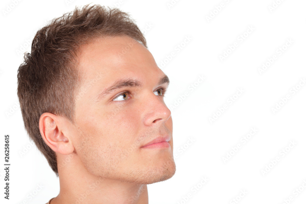 male portrait looking away deep in thought male portrait looking away deep in thought