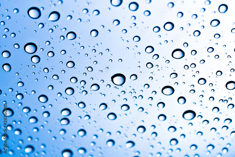 drops of water on glass
