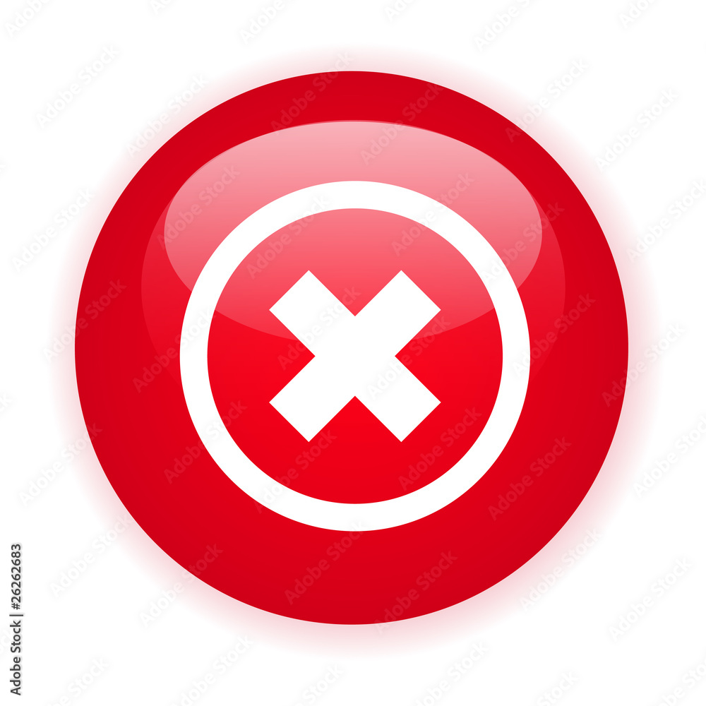 Single red decline button Single red decline button