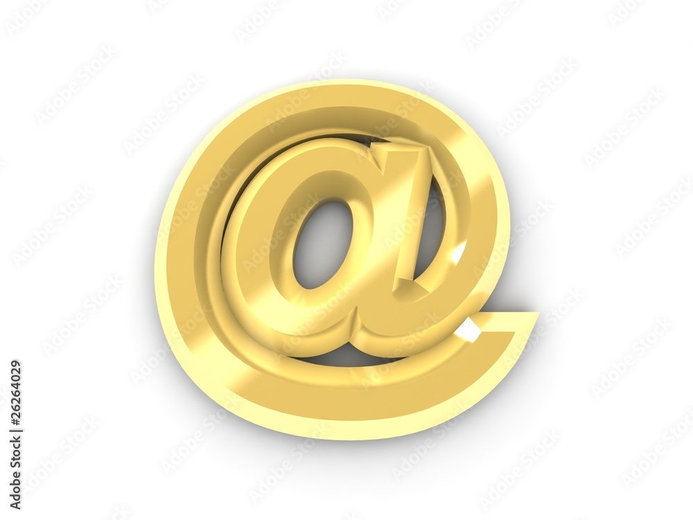 Abstract stylized golden E-mail symbol Abstract stylized golden E-mail symbol