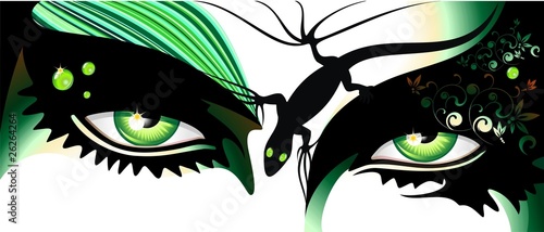 Occhi Verdi Tatuaggio-Green Eyes Tattoo-Vector
