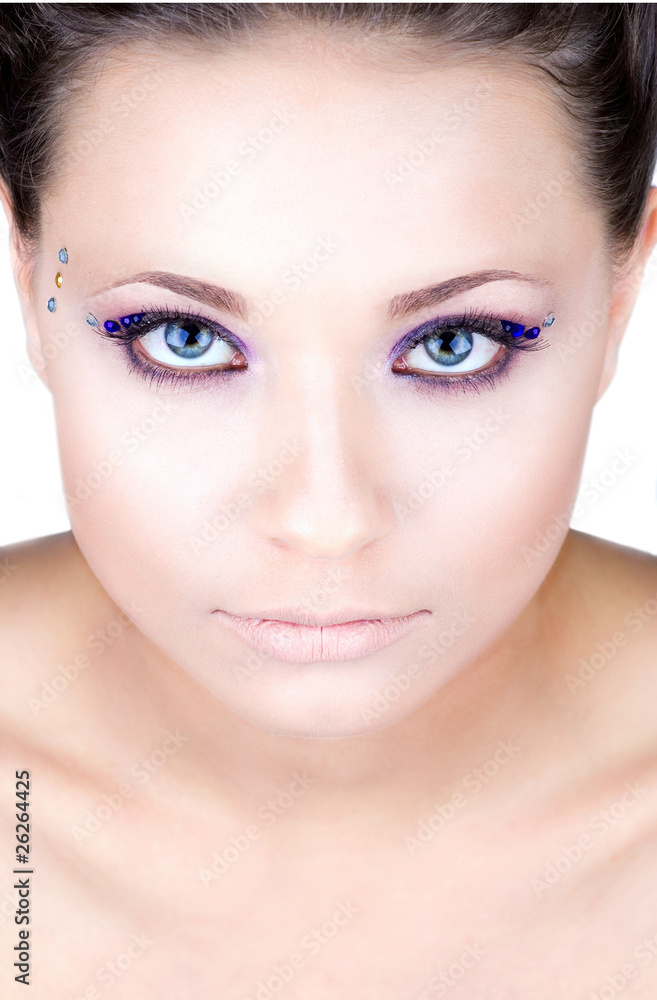 Fototapeta premium Beautiful woman face with fashion make-up
