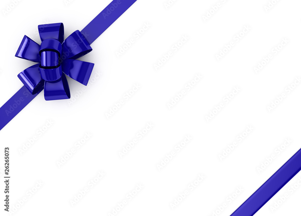 Blue ribbons over white background Blue ribbons over white background