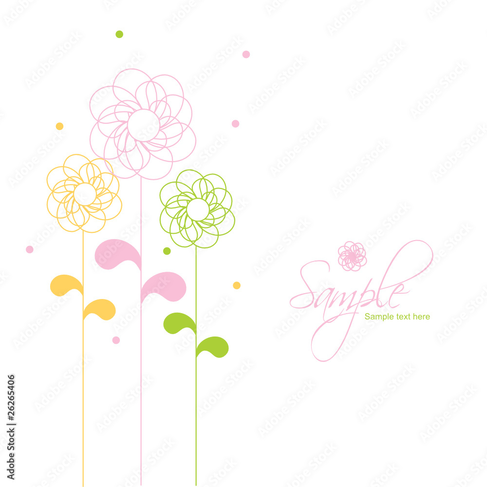 Floral card with copy space