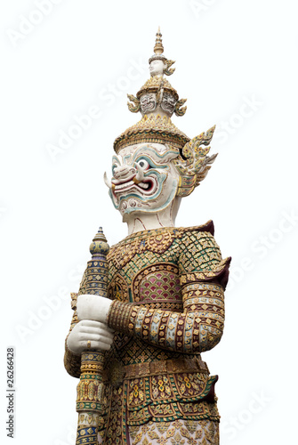 Thai giant guard statue isolated on white