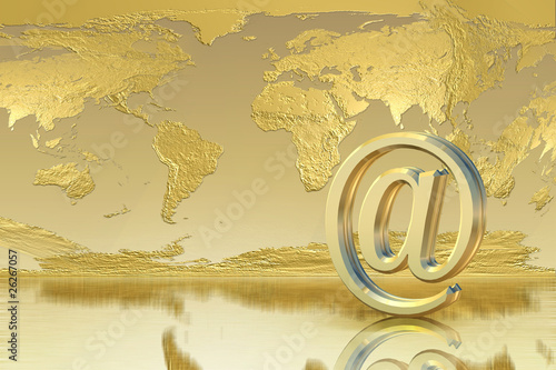 Golden Email - Global connection success concept