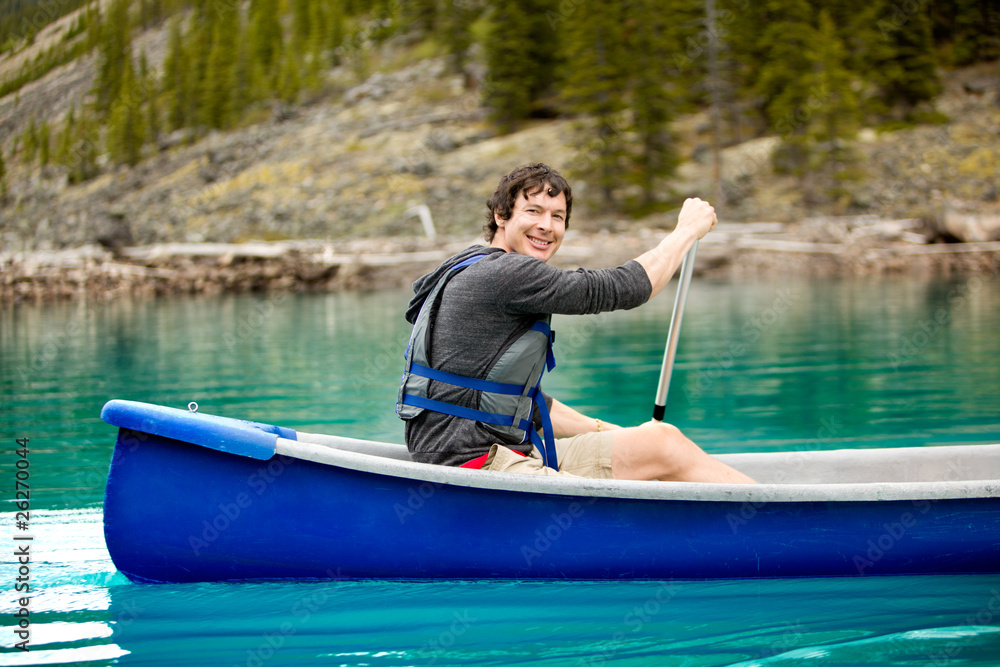Man Canoe Portrait