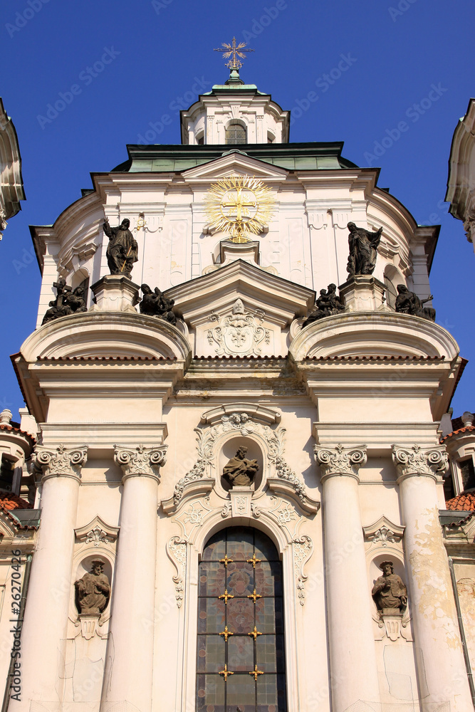 Baroque St. Nicholas' Cathedral on the Oldtown Square in Prague