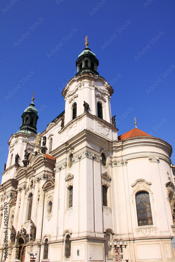 Baroque St. Nicholas' Cathedral on the Oldtown Square in Prague