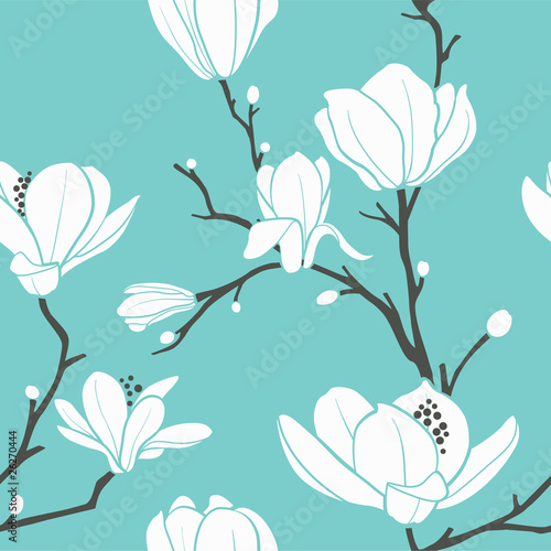 blue magnolia pattern